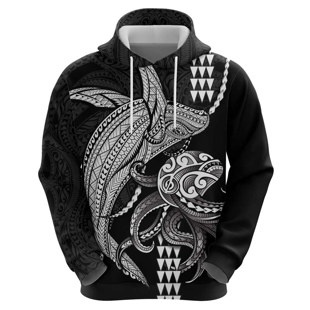 Kanaloa Aloha Hawaii Hoodie Humpback Whale Octopus Tattoo Kakau Pattern LT14 - Polynesian Pride
