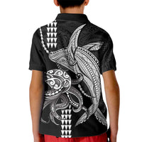 Kanaloa Aloha Hawaii Kid Polo Shirt Humpback Whale Octopus Tattoo Kakau Pattern