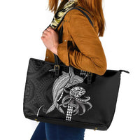 Kanaloa Aloha Hawaii Leather Tote Bag Humpback Whale Octopus Tattoo Kakau Pattern