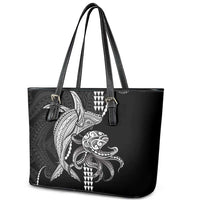 Kanaloa Aloha Hawaii Leather Tote Bag Humpback Whale Octopus Tattoo Kakau Pattern