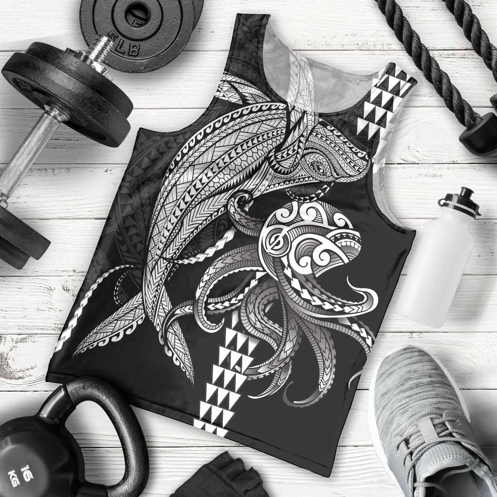 Kanaloa Aloha Hawaii Men Tank Top Humpback Whale Octopus Tattoo Kakau Pattern