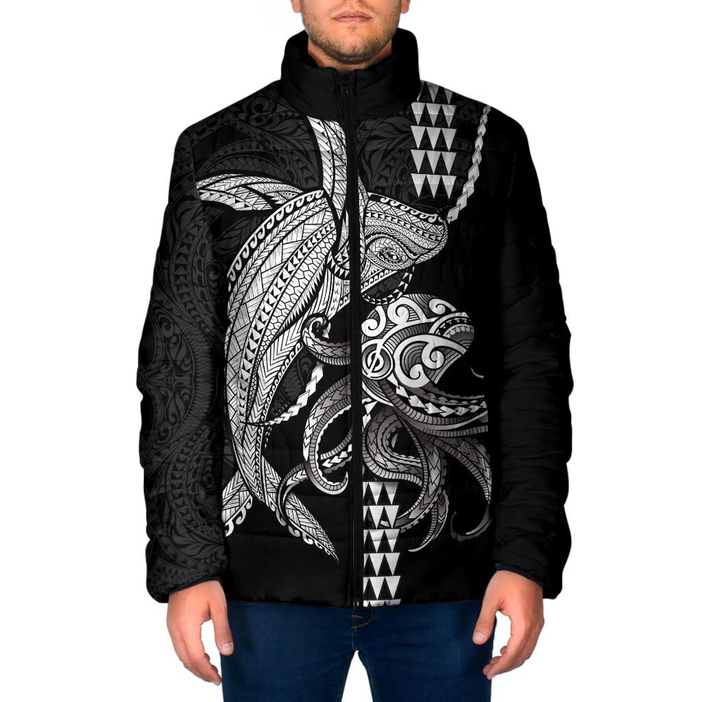 Kanaloa Aloha Hawaii Padded Jacket Humpback Whale Octopus Tattoo Kakau Pattern