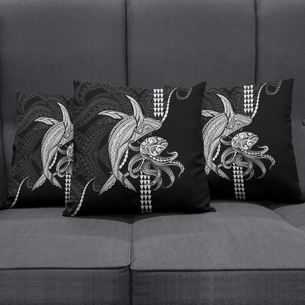Kanaloa Aloha Hawaii Pillow Cover Humpback Whale Octopus Tattoo Kakau Pattern