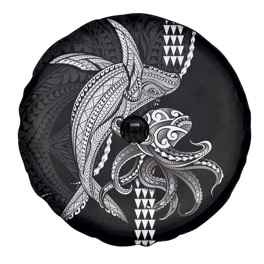 Kanaloa Aloha Hawaii Spare Tire Cover Humpback Whale Octopus Tattoo Kakau Pattern