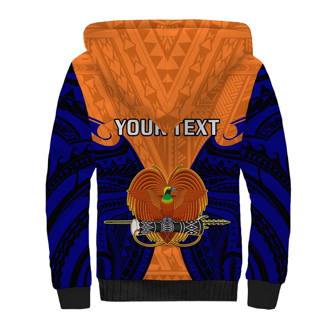 (Custom Personalised) Papua New Guinea Sherpa Hoodie New Ireland Province Mix Coat Of Arms Polynesian Art LT14 - Polynesian Pride