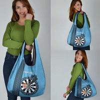 Fiji Darts Grocery Bag Fijian Tapa Pattern - Blue
