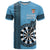 Personalised Fiji Darts T Shirt Fijian Tapa Pattern - Blue