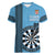 Personalised Fiji Darts Women V-Neck T-Shirt Fijian Tapa Pattern - Blue