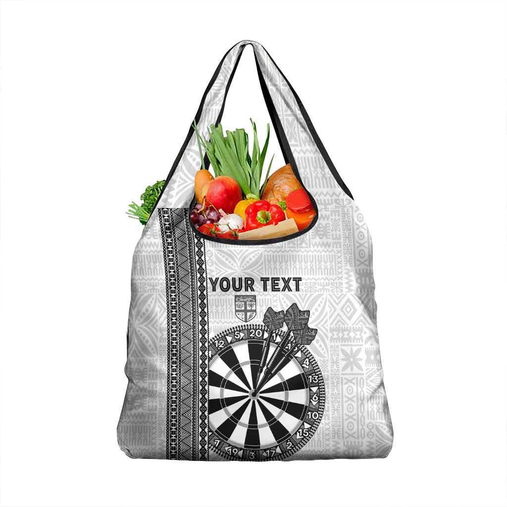 Fiji Darts Grocery Bag Fijian Tapa Pattern - White