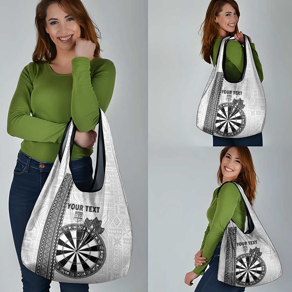 Fiji Darts Grocery Bag Fijian Tapa Pattern - White