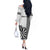 Personalised Fiji Darts Off The Shoulder Long Sleeve Dress Fijian Tapa Pattern - White