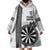 Personalised Fiji Darts Wearable Blanket Hoodie Fijian Tapa Pattern - White