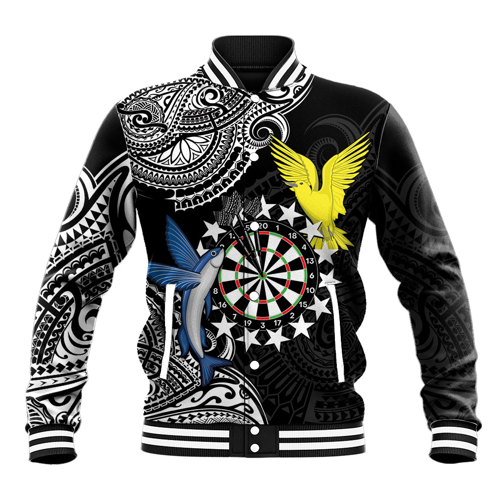 Personalised Cook Islands Darts Baseball Jacket Kuki Airani Tribal Pattern