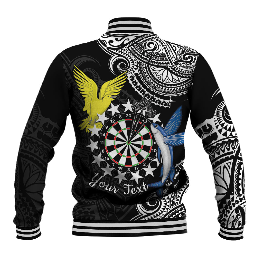 Personalised Cook Islands Darts Baseball Jacket Kuki Airani Tribal Pattern