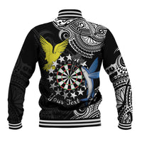 Personalised Cook Islands Darts Baseball Jacket Kuki Airani Tribal Pattern