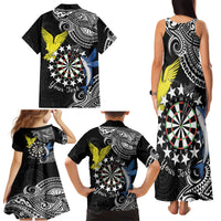 Personalised Cook Islands Darts Family Matching Tank Maxi Dress and Hawaiian Shirt Kuki Airani Tribal Pattern