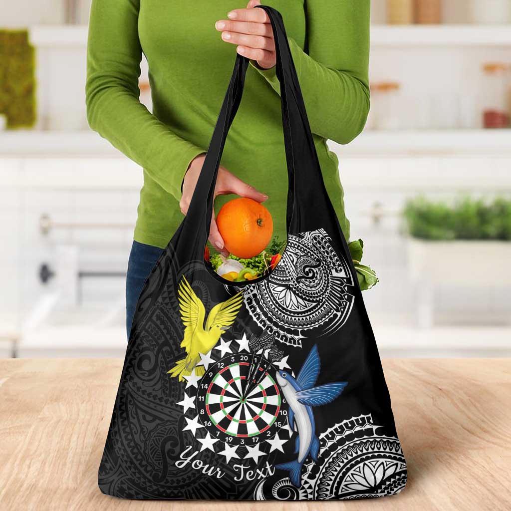 Cook Islands Darts Grocery Bag Kuki Airani Tribal Pattern
