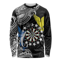 Personalised Cook Islands Darts Long Sleeve Shirt Kuki Airani Tribal Pattern