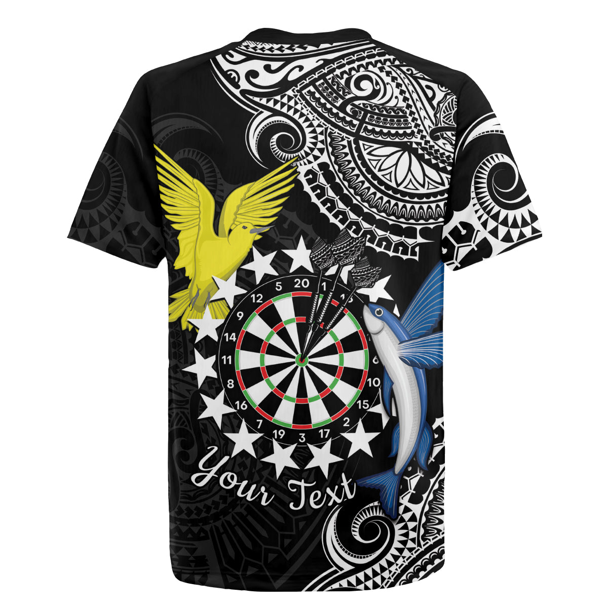Personalised Cook Islands Darts Rugby Jersey Kuki Airani Tribal Pattern