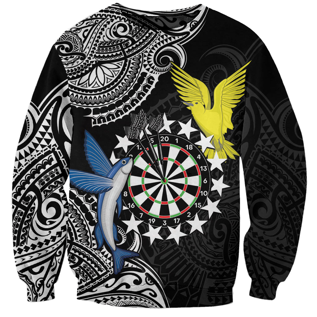 Personalised Cook Islands Darts Sweatshirt Kuki Airani Tribal Pattern