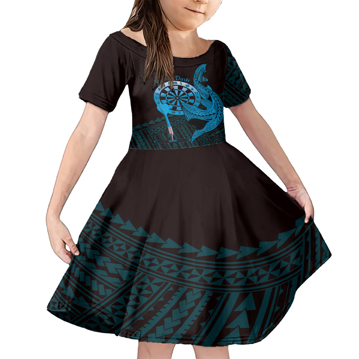 Aloha Hawaii Darts Kid Short Sleeve Dress Dart Board With Polynesian S