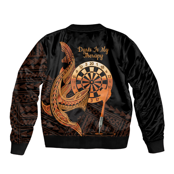 Personalised Polynesian Darts Bomber Jacket Dart Lovers Tribal Pattern Mix Tropical Leaves LT14 main image 1
