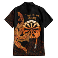 Aloha Hawaii Darts Family Matching Tank Maxi Dress and Hawaiian Shirt Dart Board With Polynesian Shark - Gold