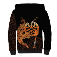 Aloha Hawaii Darts Sherpa Hoodie Dart Board With Polynesian Shark - Gold