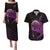 Aloha Hawaii Darts Couples Matching Puletasi and Hawaiian Shirt Dart Board With Polynesian Shark - Purple