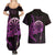 Aloha Hawaii Darts Couples Matching Summer Maxi Dress and Hawaiian Shirt Dart Board With Polynesian Shark - Purple