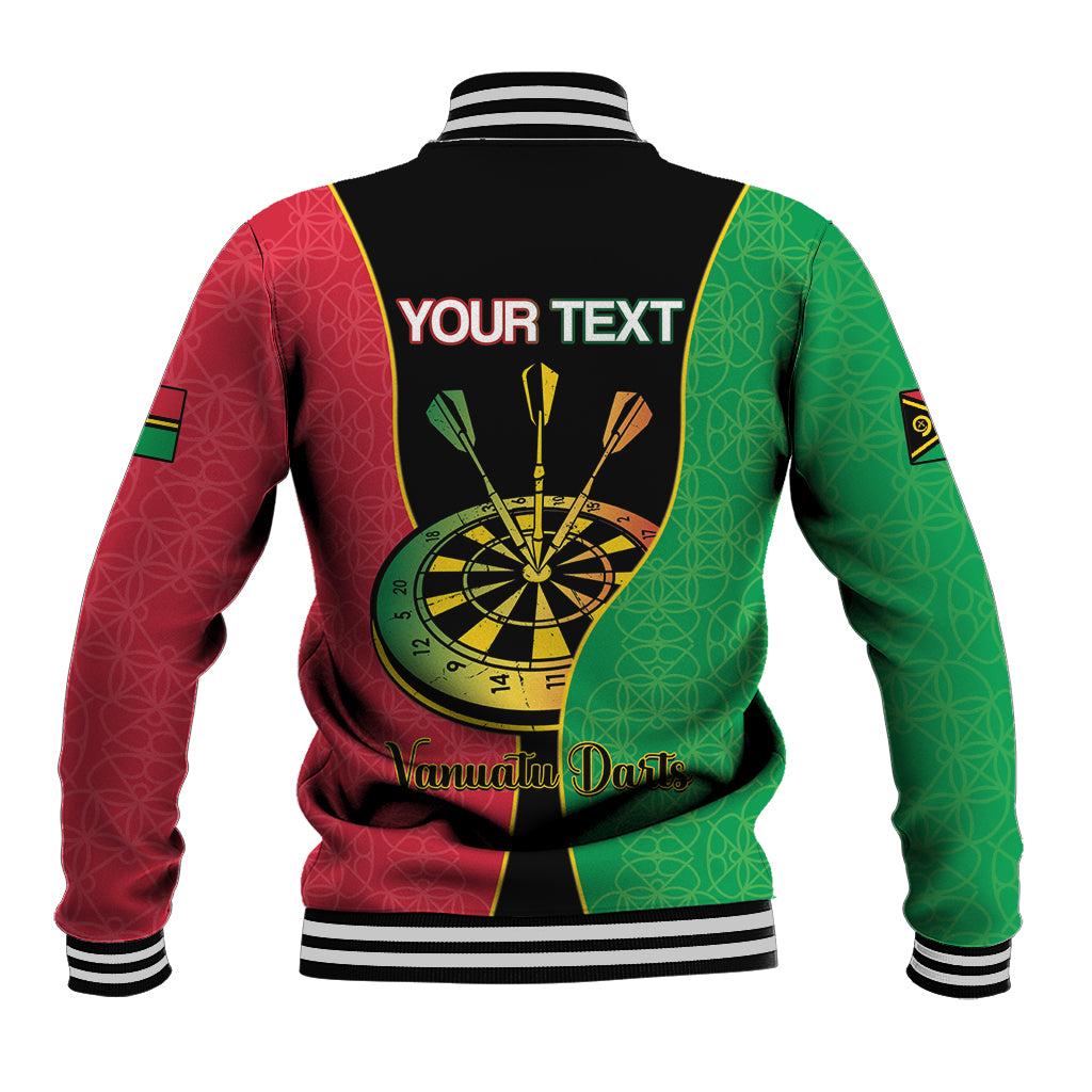 Personalised Vanuatu Darts Baseball Jacket Happiness Is A Tight Threesome Sand Drawing Art