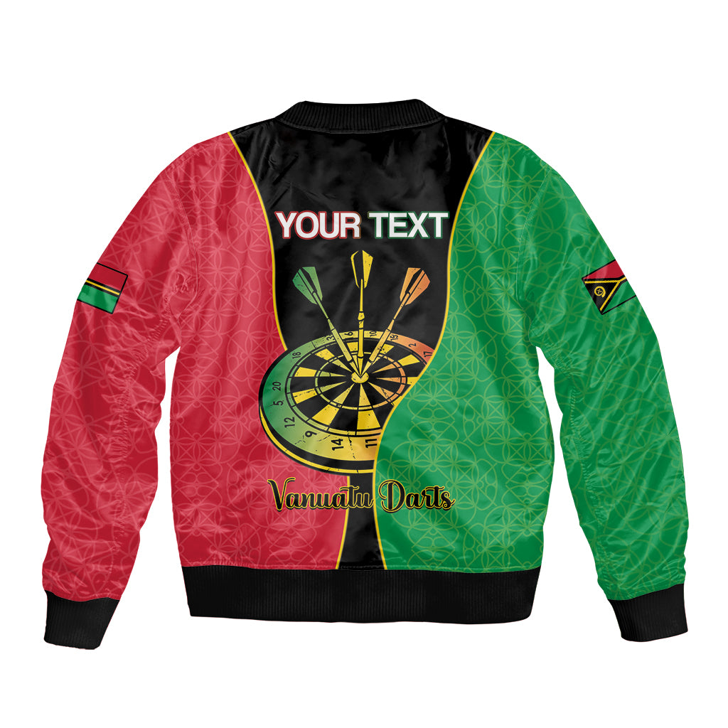 Personalised Vanuatu Darts Bomber Jacket Happiness Is A Tight Threesome Sand Drawing Art