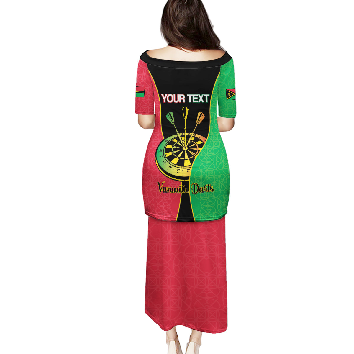 Personalised Vanuatu Darts Family Matching Puletasi and Hawaiian Shirt Happiness Is A Tight Threesome Sand Drawing Art