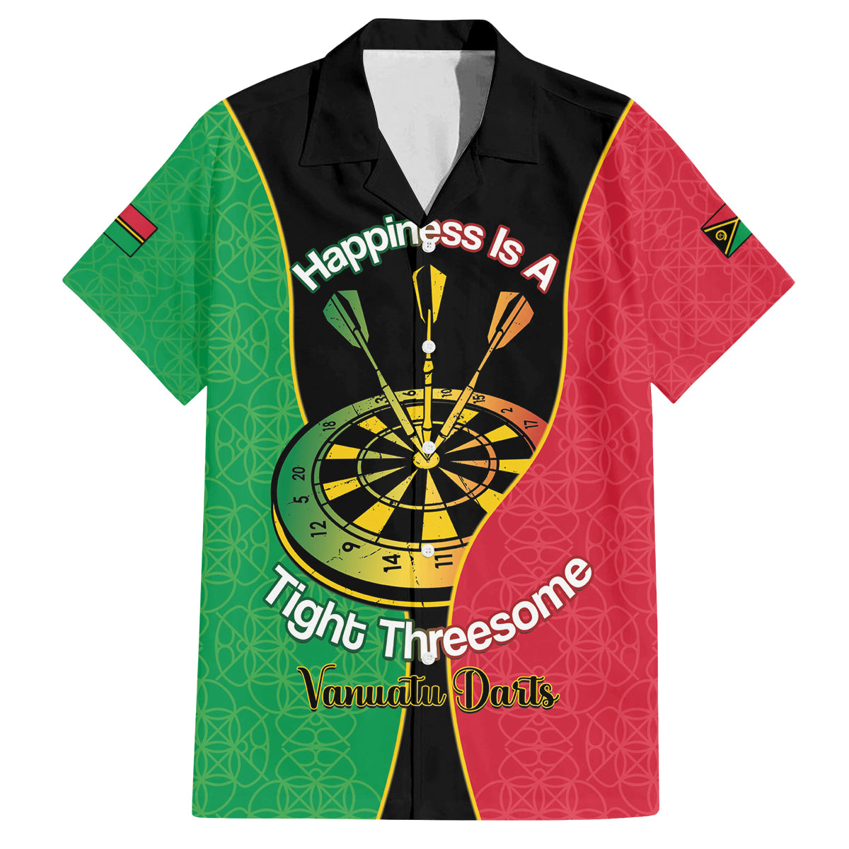Personalised Vanuatu Darts Family Matching Tank Maxi Dress and Hawaiian Shirt Happiness Is A Tight Threesome Sand Drawing Art