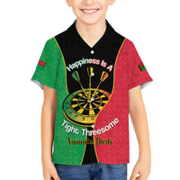 Personalised Vanuatu Darts Family Matching Tank Maxi Dress and Hawaiian Shirt Happiness Is A Tight Threesome Sand Drawing Art