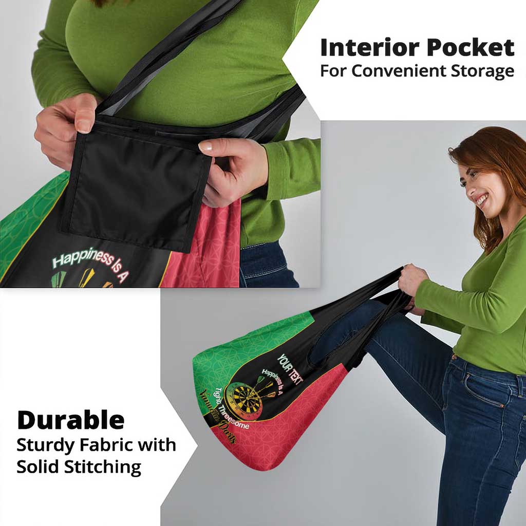 Personalised Vanuatu Darts Grocery Bag Happiness Is A Tight Threesome Sand Drawing Art