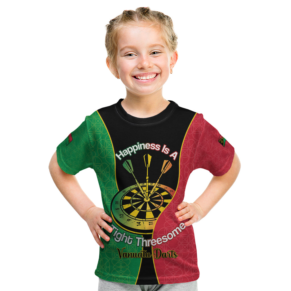 Personalised Vanuatu Darts Kid T Shirt Happiness Is A Tight Threesome Sand Drawing Art