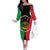 Personalised Vanuatu Darts Off The Shoulder Long Sleeve Dress Happiness Is A Tight Threesome Sand Drawing Art