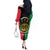 Personalised Vanuatu Darts Off The Shoulder Long Sleeve Dress Happiness Is A Tight Threesome Sand Drawing Art