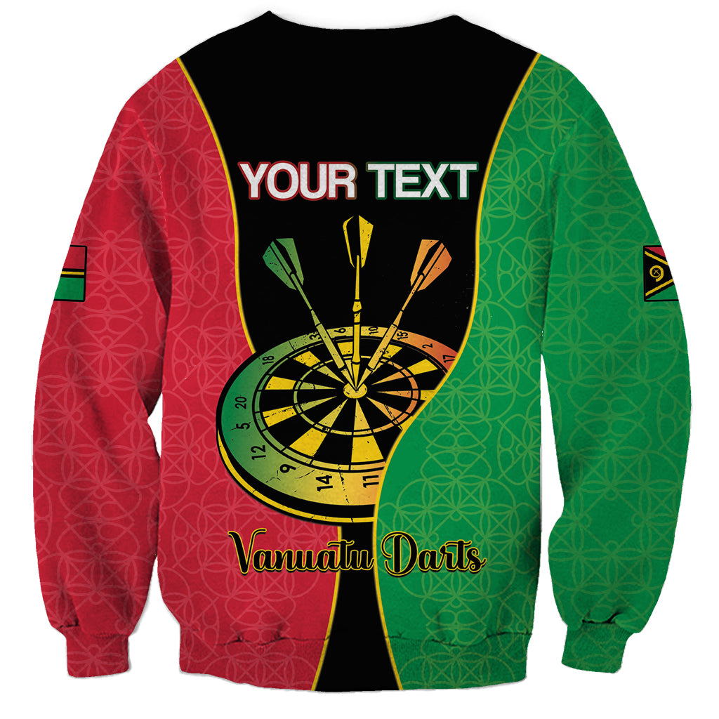 Personalised Vanuatu Darts Sweatshirt Happiness Is A Tight Threesome Sand Drawing Art