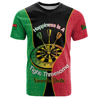 Personalised Vanuatu Darts T Shirt Happiness Is A Tight Threesome Sand Drawing Art