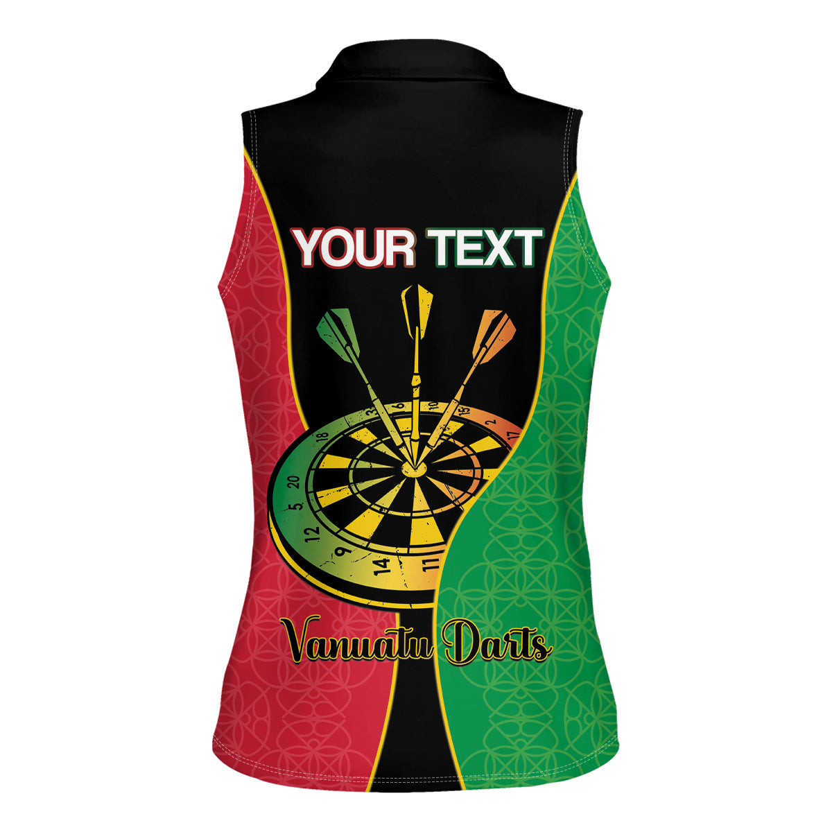 Personalised Vanuatu Darts Women Sleeveless Polo Shirt Happiness Is A Tight Threesome Sand Drawing Art