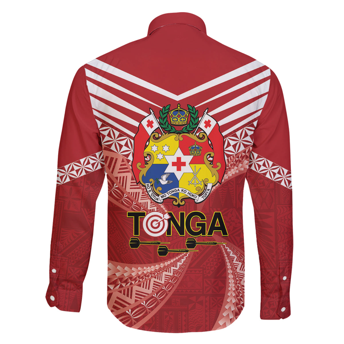 Tonga Darts Family Matching Long Sleeve Bodycon Dress and Hawaiian Shirt Tongan Ngatu Pattern