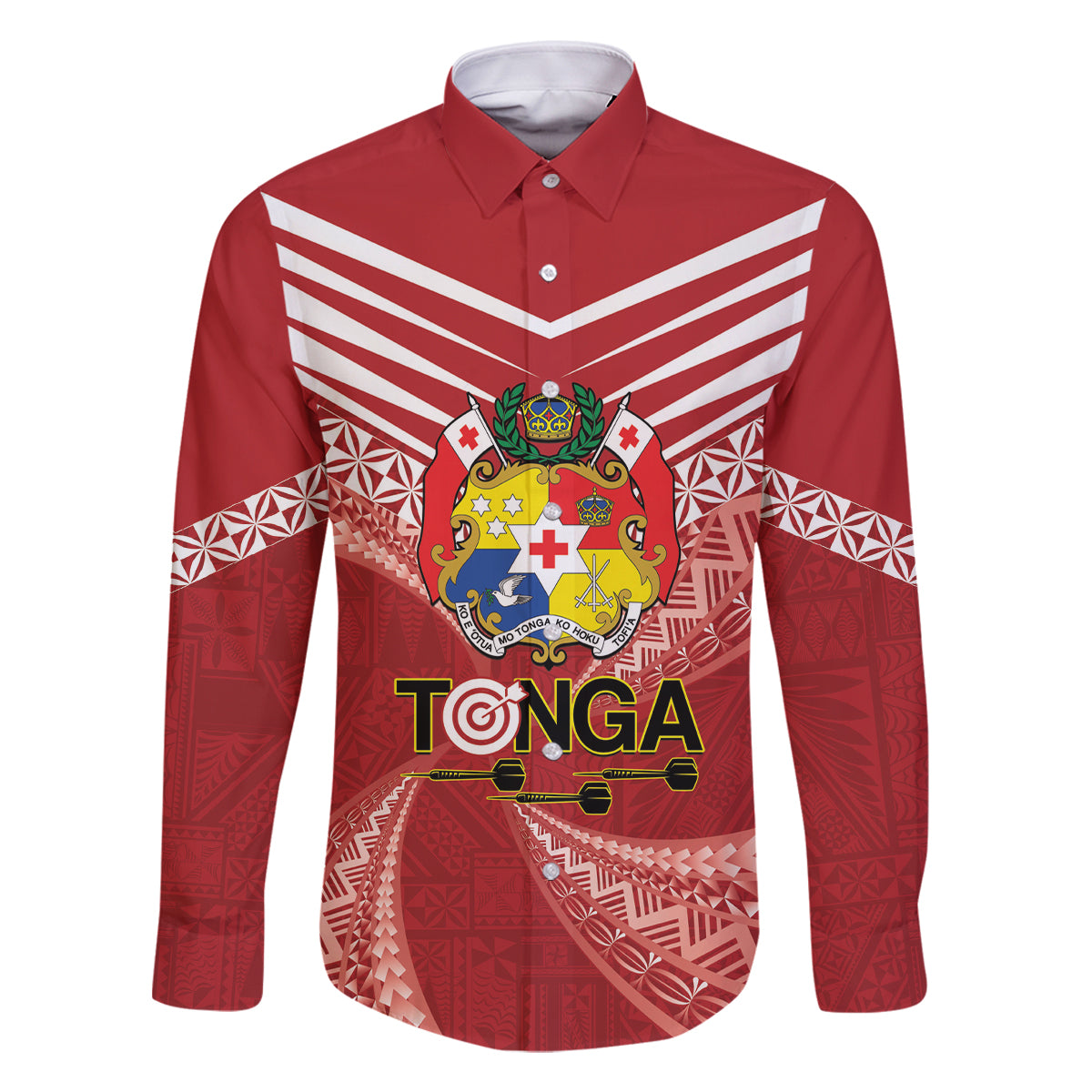 Tonga Darts Family Matching Tank Maxi Dress and Hawaiian Shirt Tongan Ngatu Pattern