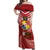 Tonga Darts Off Shoulder Maxi Dress Tongan Ngatu Pattern