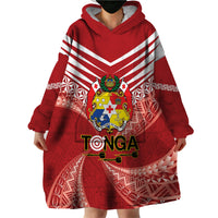 Tonga Darts Wearable Blanket Hoodie Tongan Ngatu Pattern