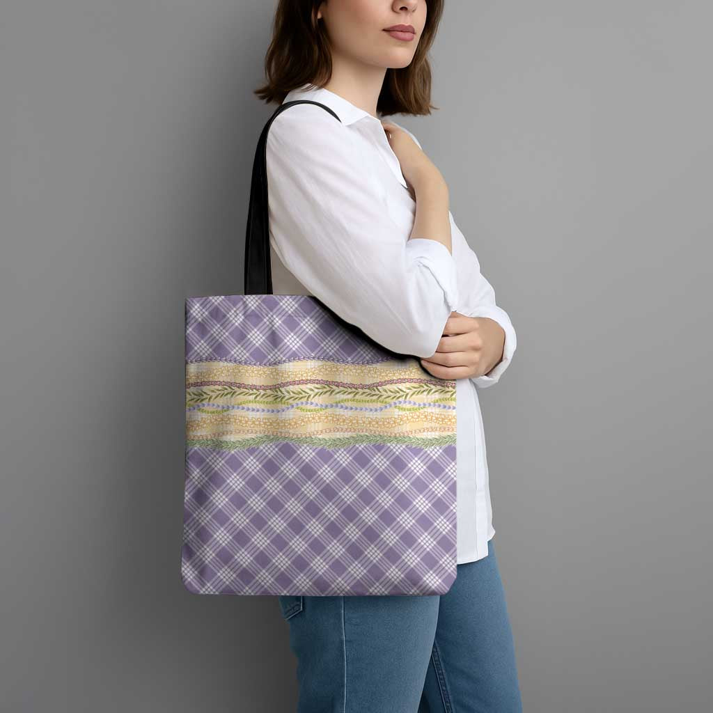 Lavender Palaka Hawaii Leis Elegant Vibes Tote Bag