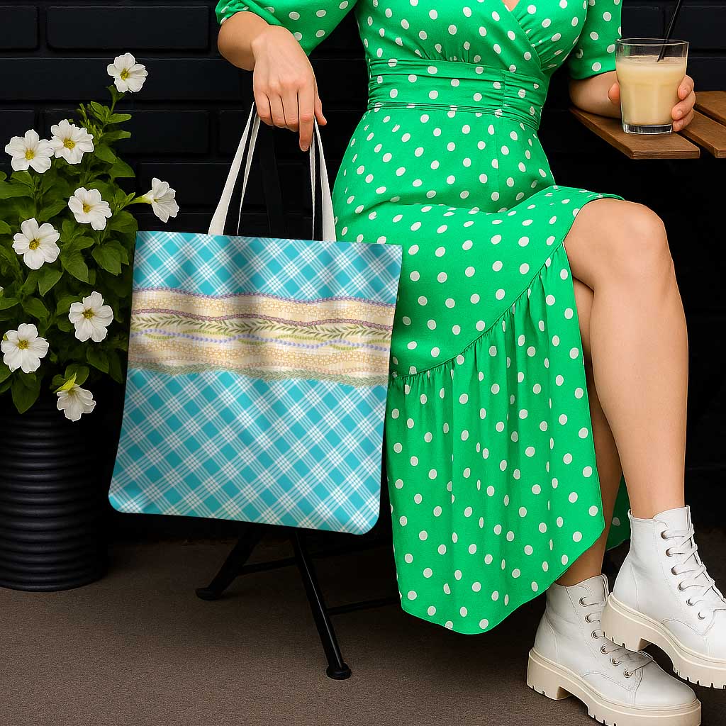 Turquoise Palaka Hawaii Leis Elegant Vibes Tote Bag