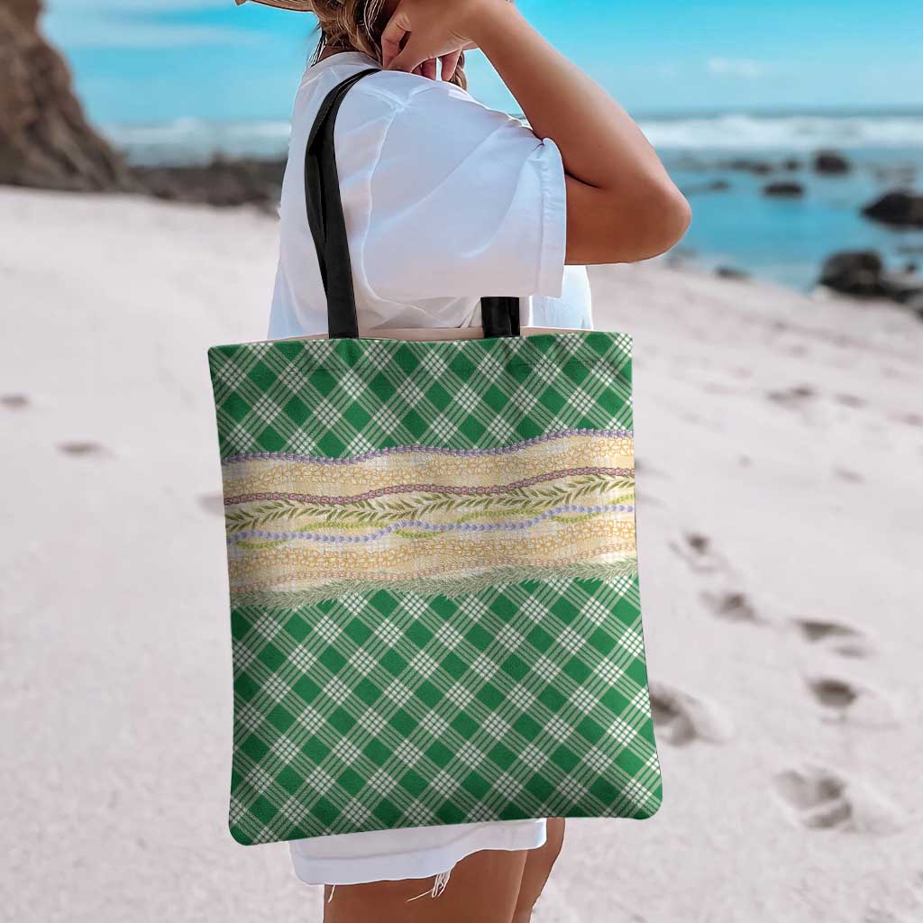 Green Palaka Hawaii Leis Elegant Vibes Tote Bag