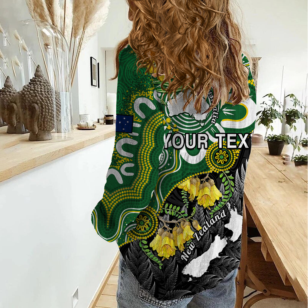 Personalised New Zealand And Australia Women Casual Shirt Aboriginal Mix Aotearoa Maori Unique Style LT14 - Polynesian Pride